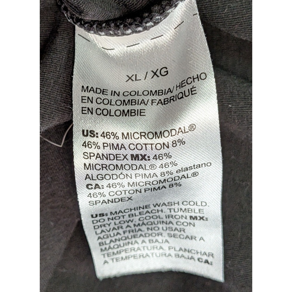 Chico's The Ultimate Tee Women Size 3 XL Black Excellent 3/4 Sleeve V-Neck Top - Picture 5 of 5